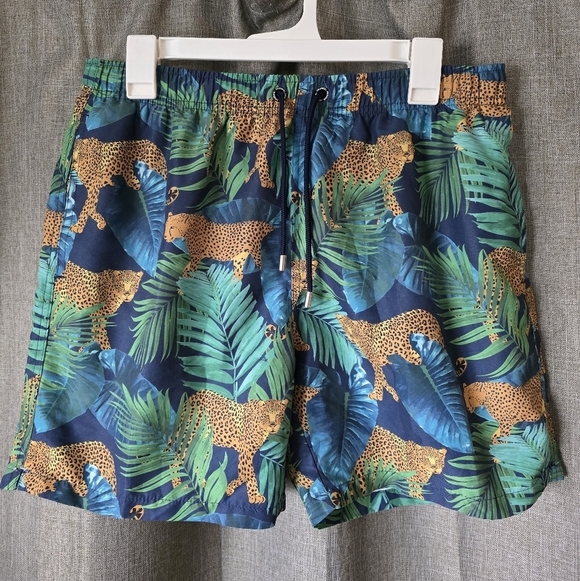 Franks Australia JUNGLE CAT Blue Mens Swim Trunks Size XL NEW - Picture 1 of 6